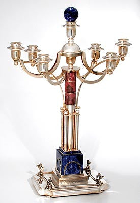 The Silver and semi-precious stone Candelabrum