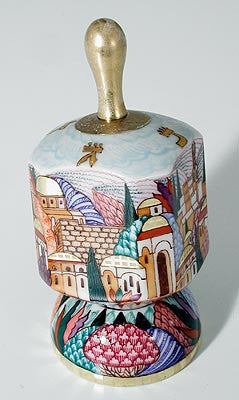 Hand painted Jerusalem Dreidle